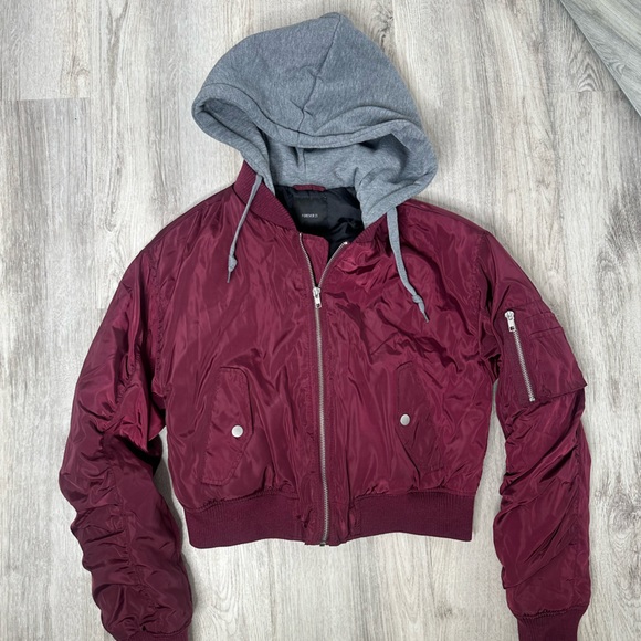 Maroon bomber jacket - Picture 1 of 5